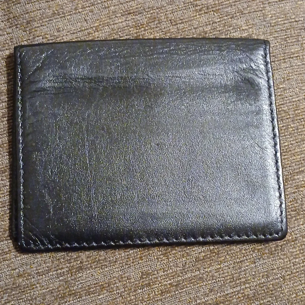 Black Leather Men's ID wallet